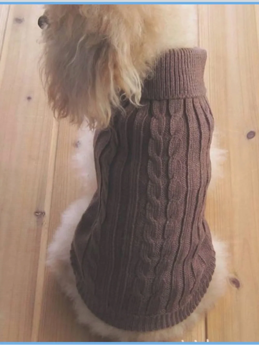 Brown Cable Knit Dog Sweater - Cozy Pet Pullover
